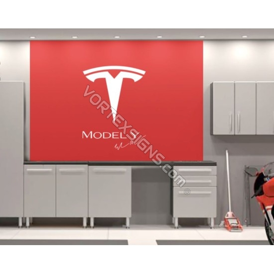 TESLA logo Garage Wall decal sign sticker