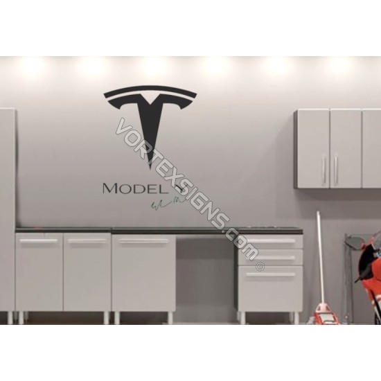 TESLA logo Garage Wall decal sign sticker