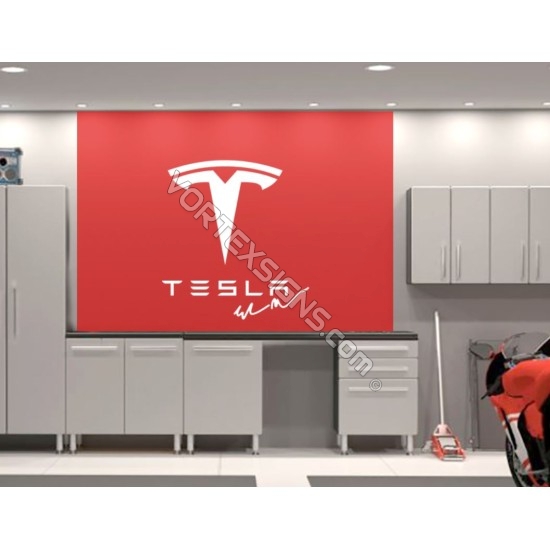 TESLA logo Garage Wall decal sign sticker